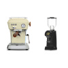 Ascaso Dream PID, Sweet Cream + Eureka Helios 75, black
