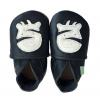 Hopi Hop Kožené capáčky Barefoot Veľ. XXL (2-3 roky) Zebra čierno-biela