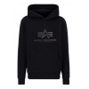 Alpha Industries pánska mikina Basic Hoodie Carbon vintage black/black Veľkosť: L, Farba: čierna