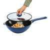 Hliníková panvica wok s pokrievkou Qualum Ceramic Cobalt 30 cm AMBITION