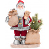 Dekorácia MagicHome Vianoce, Santa s taškou a stromčekom, LED, 3xAAA, 30 cm