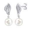 Silvego Strieborné náušnice s bielou prírodnou perlou FW12574W