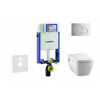 Geberit Kombifix Modul na závesné WC s tlačidlom Sigma01, lesklý chróm + Tece One - sprchovacia toaleta a doska, Rimless, SoftClose 110.302.00.5 NT2