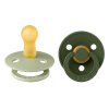 BIBS Colour cumlíky z prírodného kaučuku 2ks - veľkosť 2 - Sage / Hunter Green