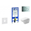 Geberit Duofix - Modul na závesné WC s tlačidlom Sigma01, lesklý chróm + Duravit D-Code - WC a doska, Rimless, SoftClose 111.300.00.5 NH2