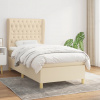 vidaXL Posteľný rám boxspring s matracom krémový 90x190 cm látka - Krémová - 164786-99182