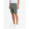 Ombre Men's sweat shorts with piping and drawstring waistband - olive kaki M Ombre 5907064504107
