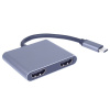 MST adaptér USB-C na 2x HDMI, USB3.0, PD, 4K, FHD