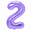 Balón balón Párty Pal, číslica 2, 100 cm, fialový