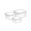 Tescoma 3-dielna sada dóz FRESHBOX, 0,4/0,7/1,2 l, štvorcová, 3 ks