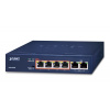PLANET FSD-604HP sieťový prepínač Nespravované Fast Ethernet (10/100) Podpora napájania cez Ethernet (PoE) Modrá (FSD-604HP)