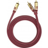 Oehlbach 20562 cinch audio Y kabel [2x cinch zástrčka - 1x cinch zástrčka] 2.00 m červená pozlacené kontakty