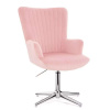 LuxuryForm DESIGN Kreslo AMADEO VELUR na striebornom kríži - ružové