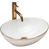 Rea SOFIA GOLD EDGE UMÝVADLO NA DOSKU, 41 cm, keramické REA-U3287