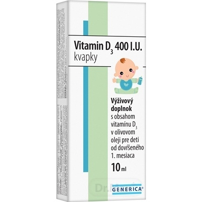 Generica Vitamin D3 400 I.U. kvapky 10 ml