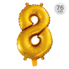 Balón narodeninový 76 cm - číslo 8, zlatý
