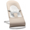BABYBJÖRN Lehátko Balance Soft Woven Beige/ grey Jersey, svetlá konštrukcia