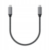 Satechi ST-U4C25M USB4 C-To-C Braided Cable 40 Gbps, 25cm, šedý