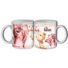 Hrnček s menom Alena | Ružové ruže & roztomilý medvedík