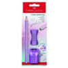 Ceruzka FABER-CASTELL Sparkle Jumbo+strúhadlo+guma fialová