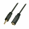 Kábel 3,5mm stereo jack M/F predlžovací 5m, čierny, pozl. konektor, Premium