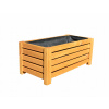 Kvetináč WickerWorks 60 cm x 33 x 25 cm drevené odtiene hnedej a béžovej, viacfarebné (DREVENÝ ZÁHRADNÝ KVETINÁČ na terasu SVETLOHNEDÝ BOX 60x33x25 cm)