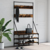 Vešiak na šaty s botníkom dymový dub 100x40x184 cm-ForU-837849