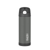 Thermos Detská termoska so slamkou 470 ml - čierna