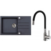 Set Alveus (dřez Rock 130 Black 91 + baterie Mintas Černá/Kartáčovaná ocel) SETA23200
