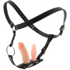 SCALA STRAP-ON POPRUH NA UMĚLÝ PENIS SE DVĚMI DILDO K PENETRACI ANUSU A VAGÍNY - 74913093