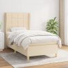 vidaXL Posteľný rám boxsping s matracom krémový 80x200 cm látka - Krémová - 9221-150999