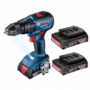 BOSCH - zahrada/dílna Bosch GSB 18V-50 Professional, 2x akumulátor (2Ah), kufor L (0.601.9H5.100)