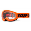 100% STRATA 2 Goggle Neon Orange - Clear Lens