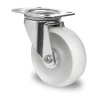 Otočné koliesko Ø 108 mm, polypropylén, biele, šetrné k podlahe