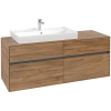 VILLEROY & BOCH Collaro závesná skrinka pod umývadlo na dosku (umývadlo vľavo), 4 zásuvky, 1400 x 500 x 548 mm, Oak Kansas, C08900RH