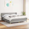 vidaXL Boxspring posteľ s matracom bledosivá 180x200 cm látka - Sivá - 167228-101580