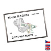 Rámček na darovanie peňazí - Peniaze, Nápis česky, Rámik 914 - antracitová