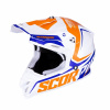 Moto prilba SCORPION VX-16 AIR Erne bielo / oranžovo / modrá - Veľkosť XS