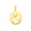 Zlatý oválny prívesok s Pannou Máriou