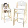 VIGA PolarB Drevená Stolička na Kŕmenie pre Bábiky, Biela