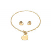 Doria Set šperkov z ocele zlatý SRDIEČKA B037