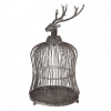 Clayre & Eef Šedá antik kovová dekorácia vtáčia klietka jeleň Deer - Ø 26*50 cm - Clayre & Eef