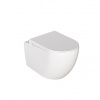 Bocchi Dura - Závesné WC 355x525 mm Rimless + slim sedátko, SoftClose - SET, biela lesklá