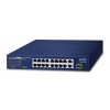 PLANET 16-Port 10/100TX 802.3at PoE Nespravované Fast Ethernet (10/100) Podpora napájania cez Ethernet (PoE) 1U Modrá (FGSD-1821P)