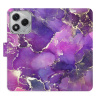 Flip pouzdro iSaprio na mobil Honor 400 Lite - Purple Marble s kapsičkami na karty (Knížkové flipové pouzdro iSaprio pro mobil Honor 400 Lite - Purple Marble - elegantní obal s kapsami, stojánkem a ma