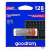 Goodram USB flash disk, USB 3.0 (3.2 Gen 1), 128GB, UTS3, červený, UTS3-1280R0R11, USB A, s otočnou krytkou