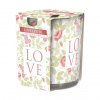 BISPOL Love Letter sviečka v skle, 100g, doba horenia 22 hodín