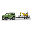 Bruder Terénne auto Land Rover Defender Station Wagon s prívesom, mikrorýpadlom JCB 8010 CTS a stavebným robotníkom 1:16 02593