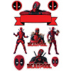CUKROVÁ TLAČ jedlý obrázok na tortu Cukrová hmota DEADPOOL MARVEL + TEXT #4