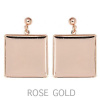 Crystal-ZONE Náušnice bimbací crystalROCKS štvorec 20mm rovno rose gold